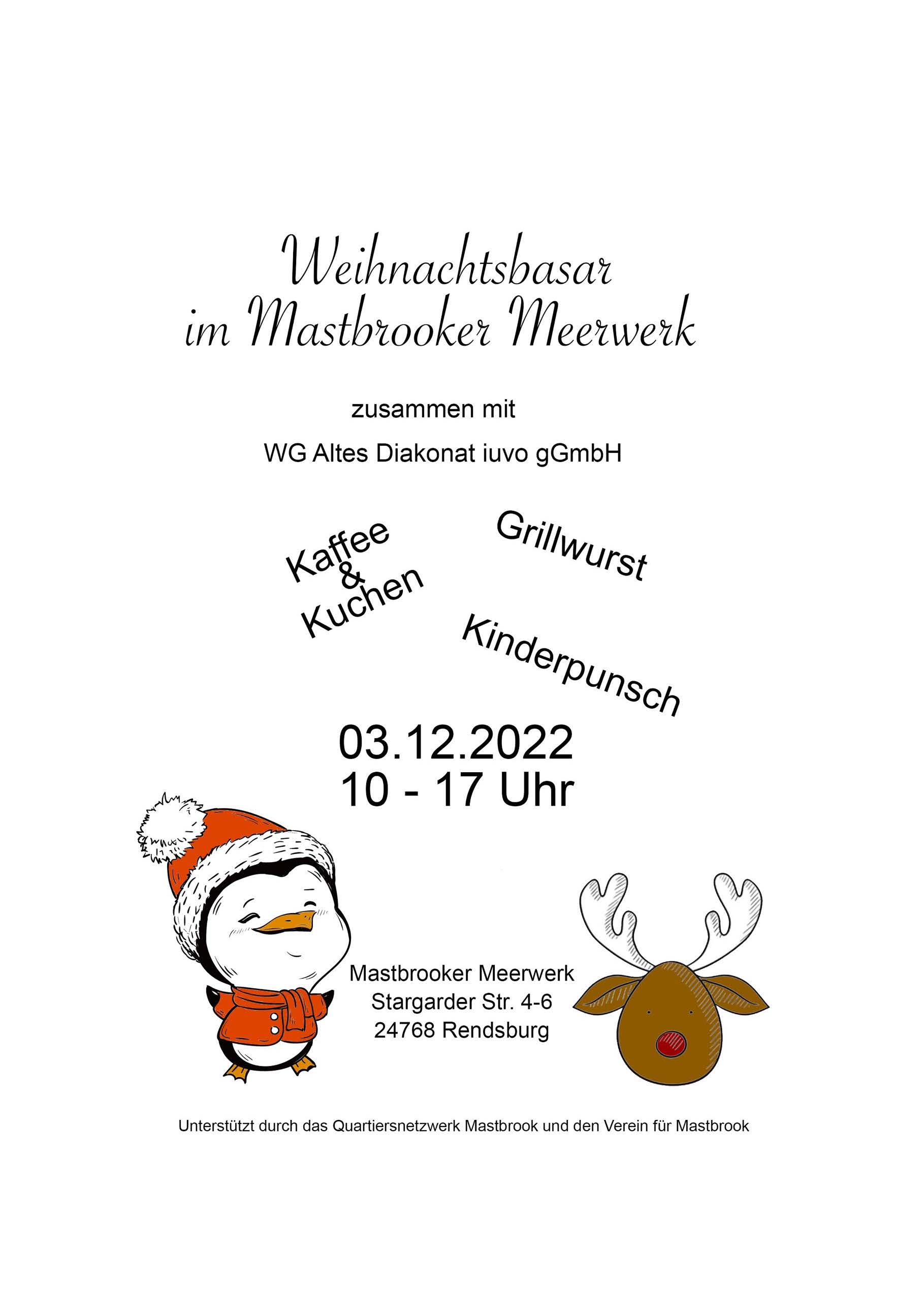 Flyer Weinachtsbasar Mastbrook 2022